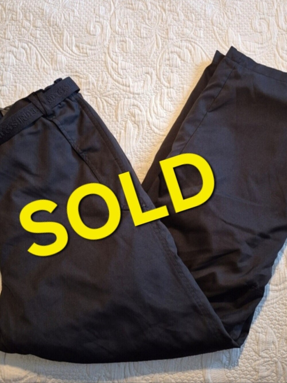 Sunderland of Scotland women's XL GT-Pro Trousers, black, belted activewear VGUC